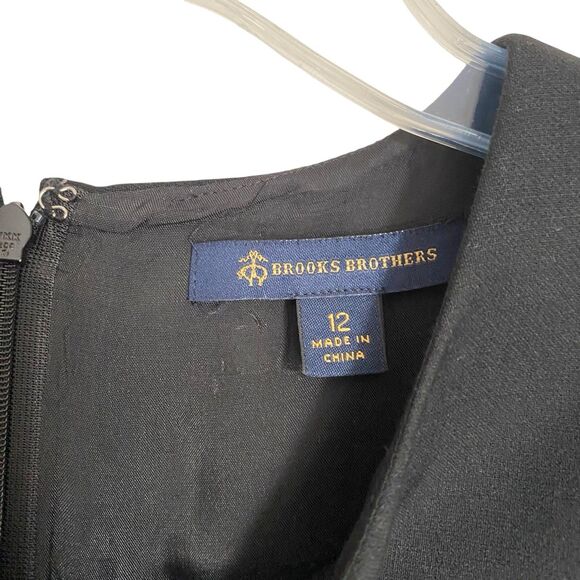 Brooks Brothers Sheath Dress 12 Gray Houndstooth Wool Career Office Wear - Picture 5 of 13